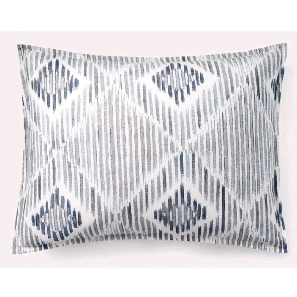 RALPH LAUREN LRL Austin Diamond Aztec Pillow Sham‎ Grey Indigo Blue Standard